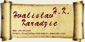 Hvalislav Karadžić vizit kartica